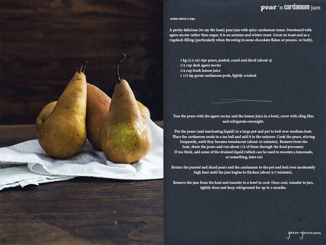 pear 'n cardamom jam recipe | gnom-gnom.com