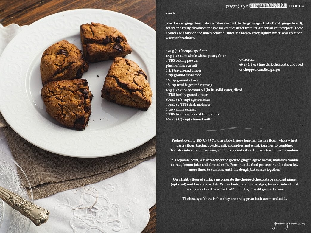 (vegan) rye gingerbread scones recipe | gnom-gnom.com