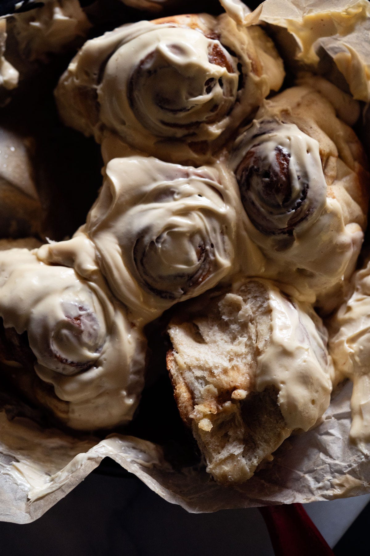 Sourdough cinnamon rolls with a sweet stiff starter